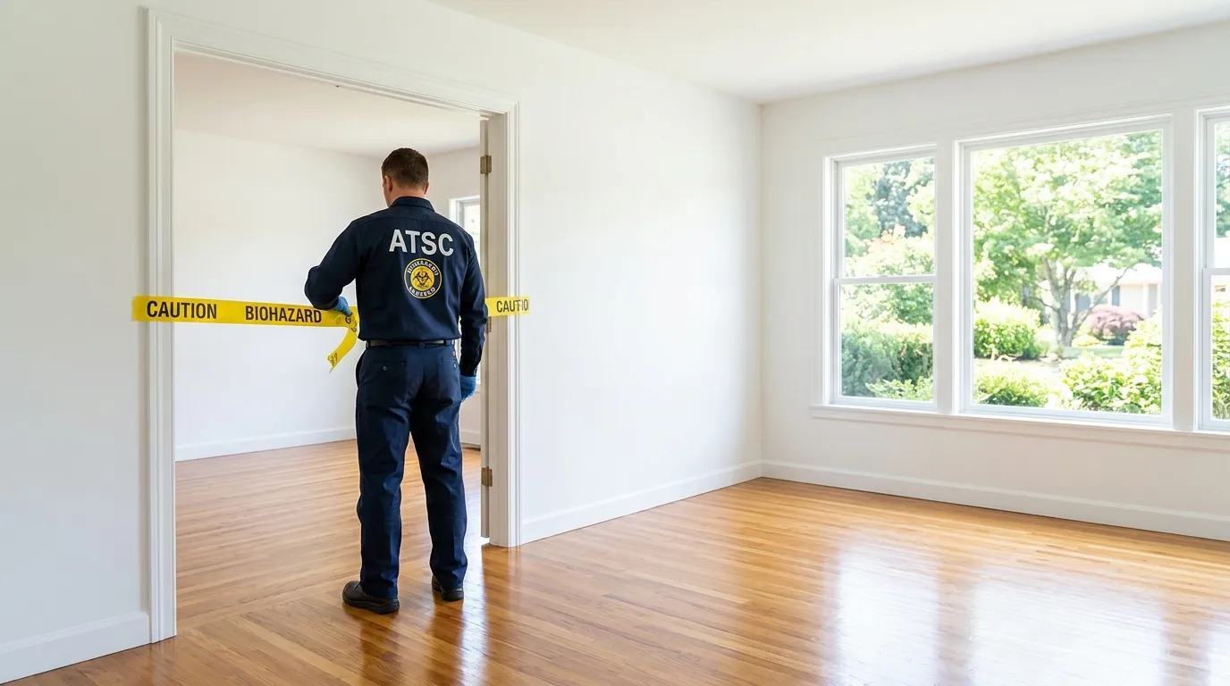 Certified biohazard cleanup crew performing Trauma Scene Cleanup in Clark-Fulton